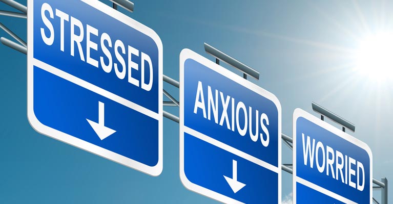 Sign showing stressed, anxious and worried messages