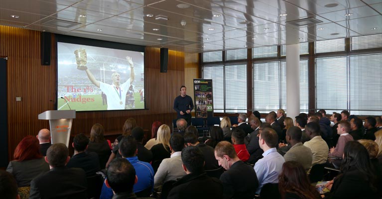 Dan Abrahams presenting at the 2013 Kick It Out Conference 1
