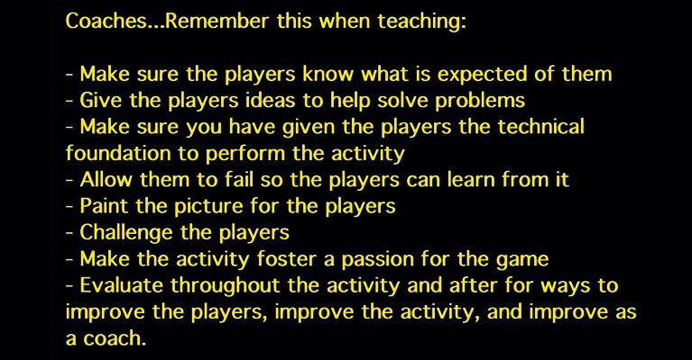 Soccer coaching text
