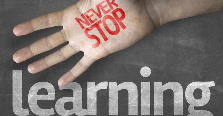 Never stop learning graphic